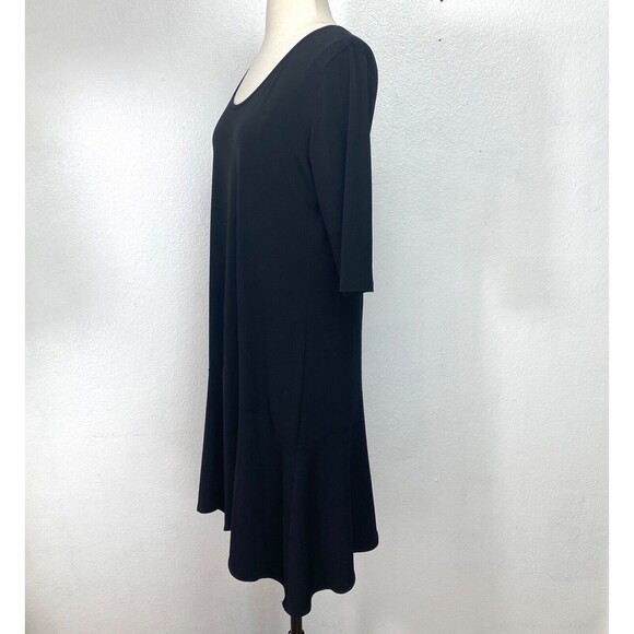 Clara SunWoo Woman Black Knit Dress Medium Scoop Neck Designer Career Travel USA - Picture 5 of 10